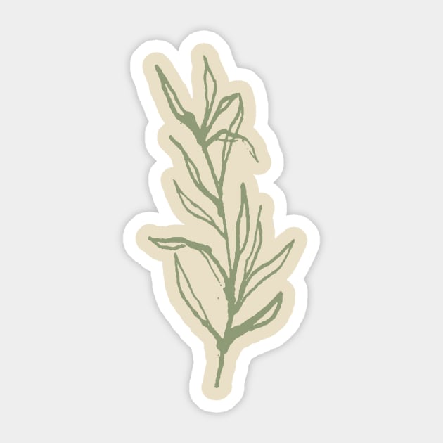 Minimal Sprig Branch Herb Sticker by Rebelform